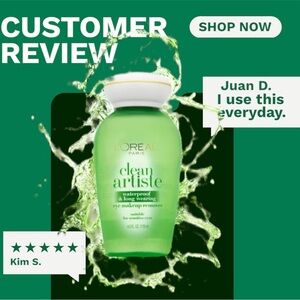 L'Oreal Paris Clean Artistle Waterproof Long Wearing Eye Makeup Remover, 4 fl oz